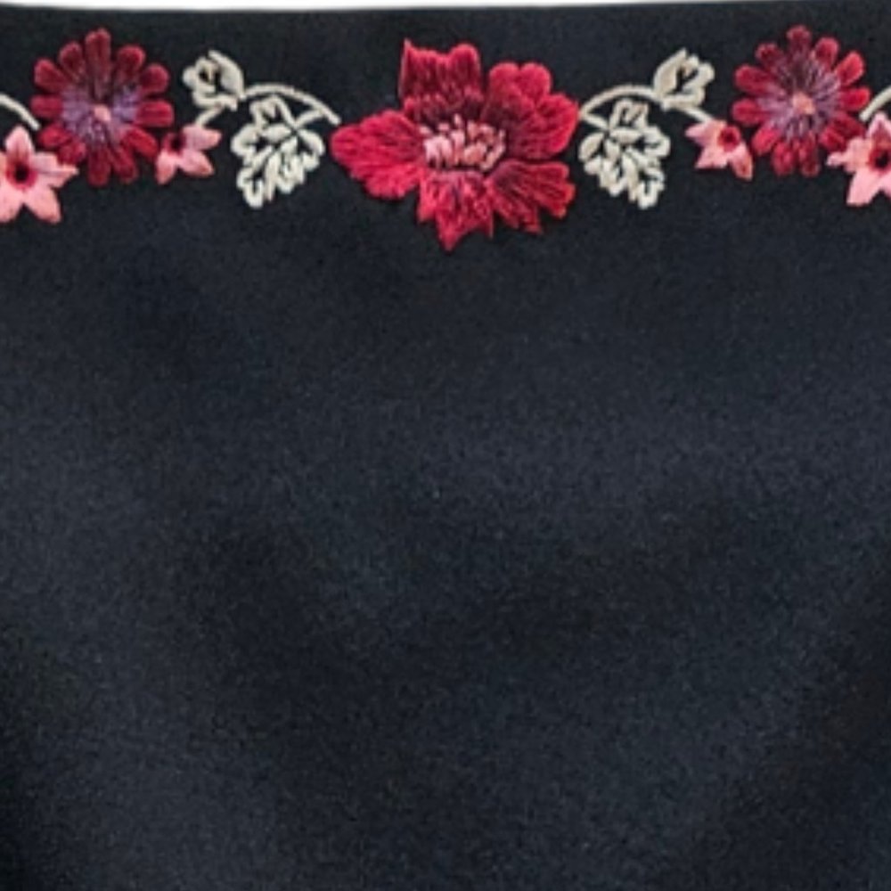 Petite Sophisticate Square-Neck Sleeveless Embroidered Top | NWOT | 4P | Black - Picture 8 of 16